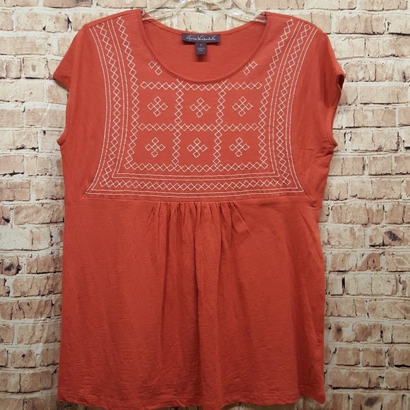 Gloria Vanderbilt Knit Embroidered Top Size Small LIKE NEW - Picture 1 of 12